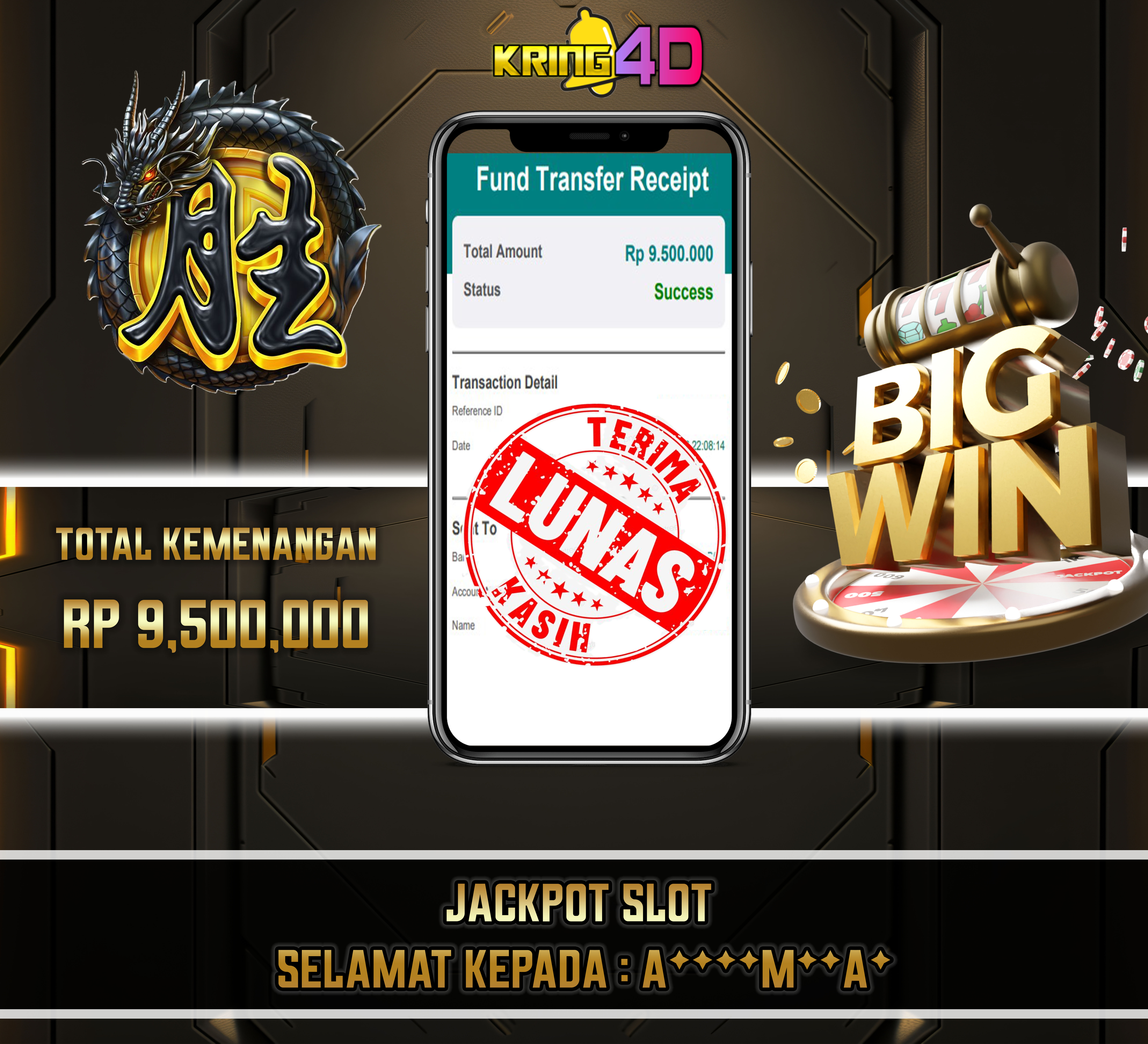 21 Sep 2026, Pukul 22:08:45 WIB,KRING4D JACKPOT Mahjong Wins 3 - Black Scatter Rp 9,500,000