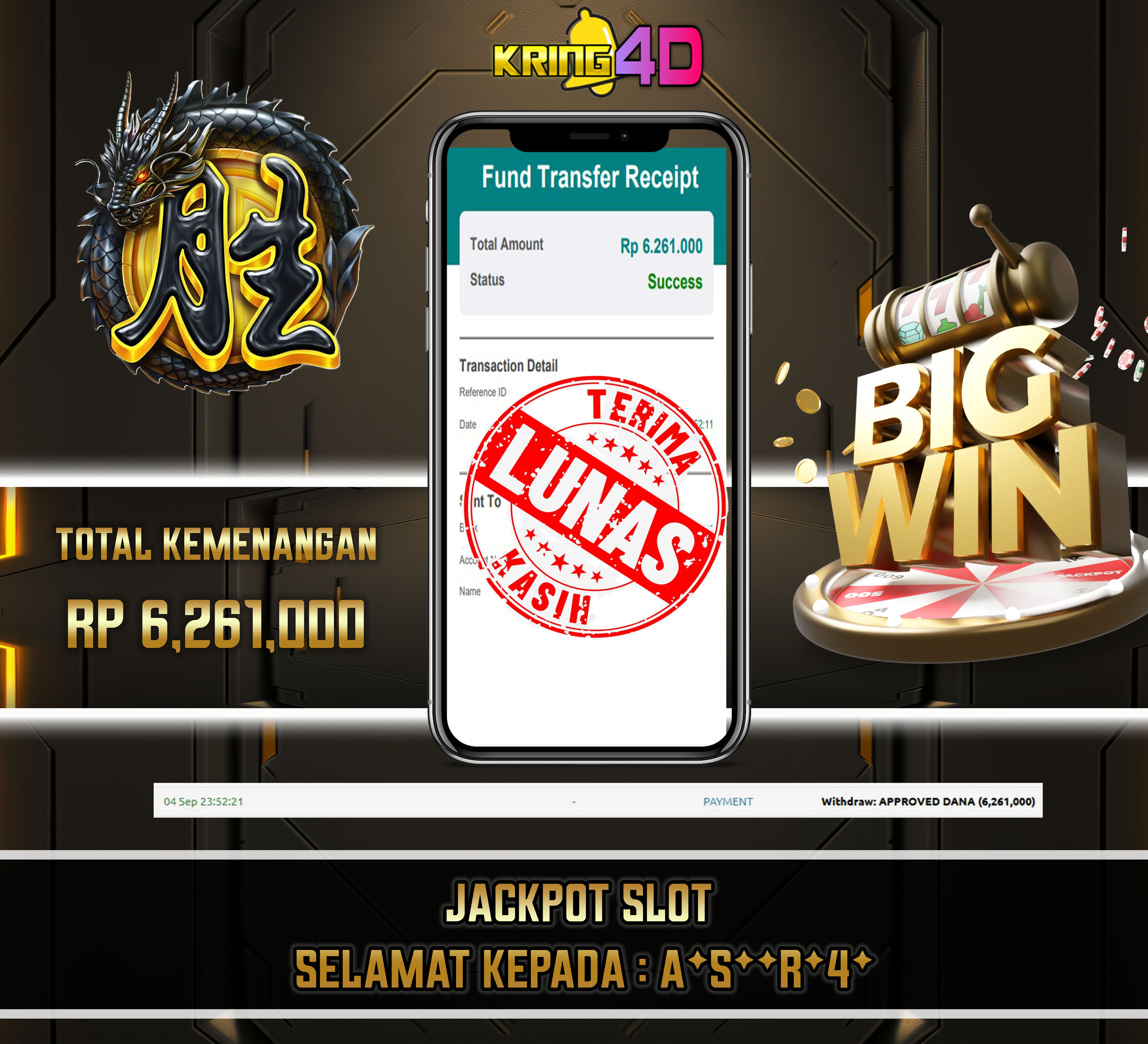 04 Sep 2026, Pukul 23:52:21 WIB,KRING4D JACKPOT Mahjong Wins 3 - Black Scatter Rp 6,261,000